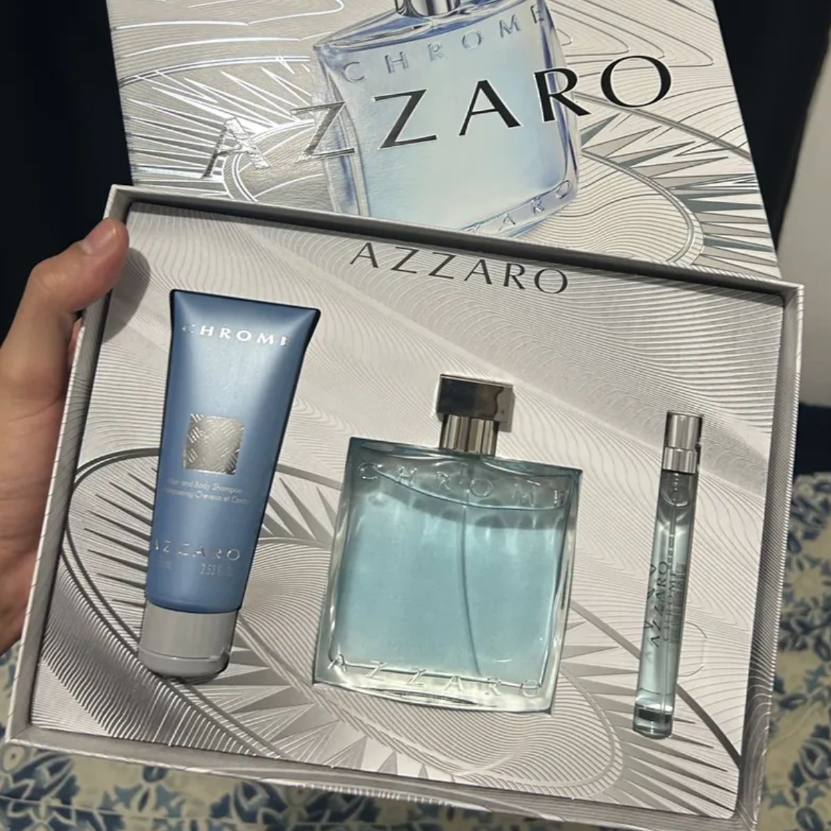 Fragrância Masculina Azzaro Chrome (chrome Eau De Toilette 100ml + De Banho 75ml + Chrome Eau De Toilette 10ml)