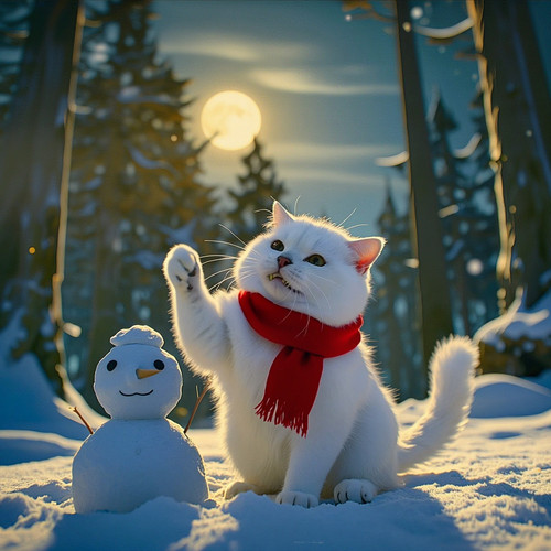 Curious Chaos Cat CCC a very chaotic and crazy cat with fluffy white fur sitting in the middle of a .jpg