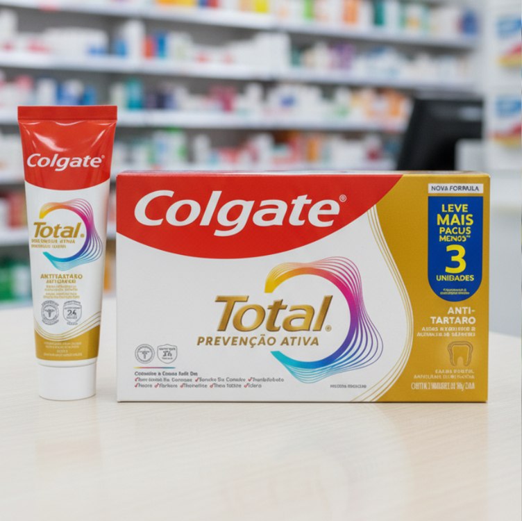 Creme Dental Colgate Total Anti Tártaro 3 unidades 90g