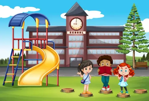 ilustrasi gedung sekolah