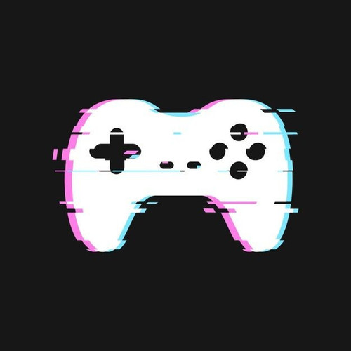 Glitched of gamepad illustration isolated joystick with noise effects on dark background Premium Vec.jpg