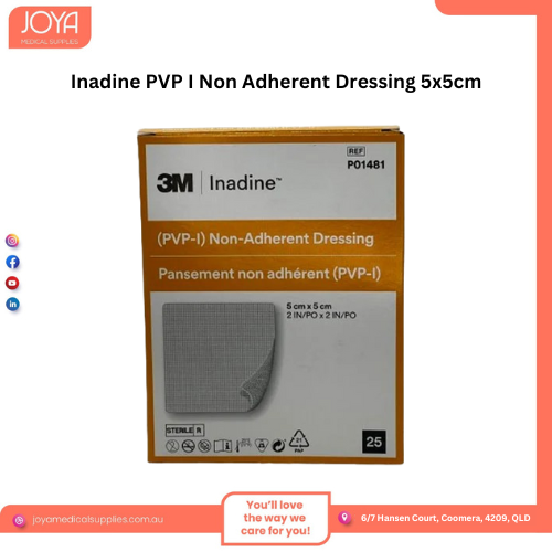 Inadine PVP I Non Adherent Dressing 5x5cm Joya Medical Supplies.png