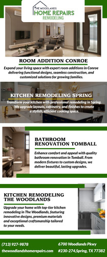 If you’re looking for Bathroom Renovation Tomball, The Woodlands Home Repairs, LLC delivers expert craftsmanship, modern designs, and durable materials. From minor upgrades to complete remodels, our team transforms outdated bathrooms into stylish, functional spaces that enhance comfort, efficiency, and long-term home value. For more information visit us at : https://thewoodlandshomerepairs.com/home-remodeling-tomball/bathroom-remodel/