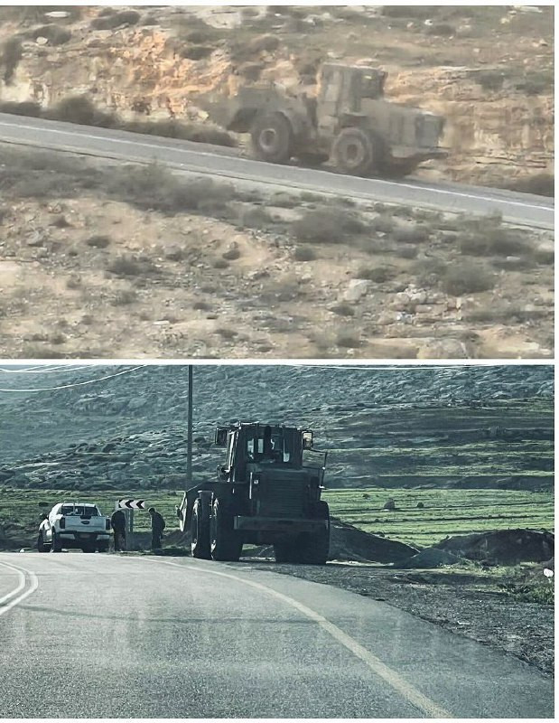 جرافات الاحتلال تقتحم وتعيد إغلاق المداخل المؤدية لمناطق شرق يطا، جنوب الخليل....