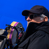 Director Steven Spielberg on the set of DISCLOSURE DAY.
