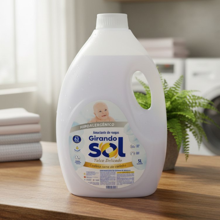 Girando Sol Amaciante Tradicional Hipoalergênico Talco Delicado 5L