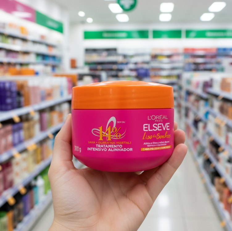L’Oréal Paris Elseve Liso dos Sonhos Creme de Tratamento com Queratina Vegetal e AHA, 300g