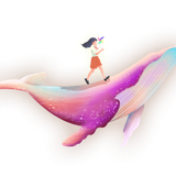 Lovepik com 401734424 girl standing on the back of a whale
