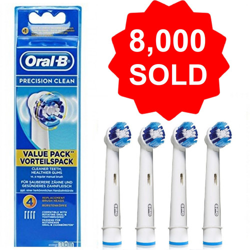 oral b precision clean replacement toothbrush heads x4