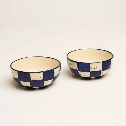 Modern Stoneware Black Check Mini Bowls – Set of 2.jpg