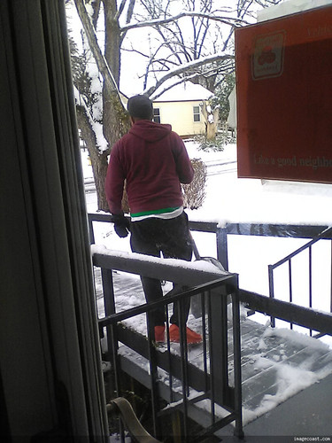 Lawn Guy Shoveling My Ramp 11025.jpg