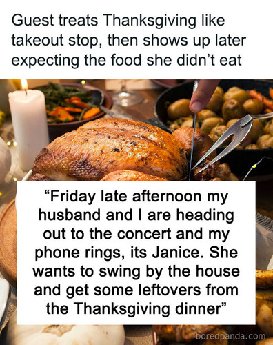 entitled thanksgiving guest wants leftovers sharing.jpg