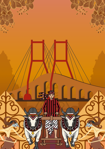 Emas dan Cokelat Ilustrasi Wayang Nasional Poster.png