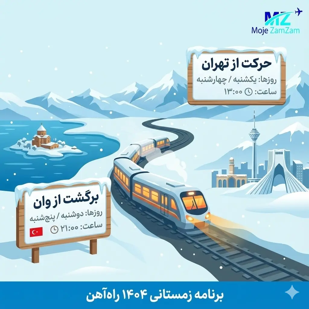 برنامه حرکت قطار (تهران ⇄ وان)