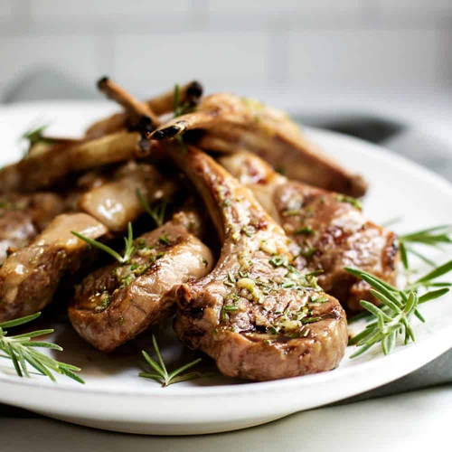Grilled Lamb Chops on a white platter with rosemary sprigs sq.jpg