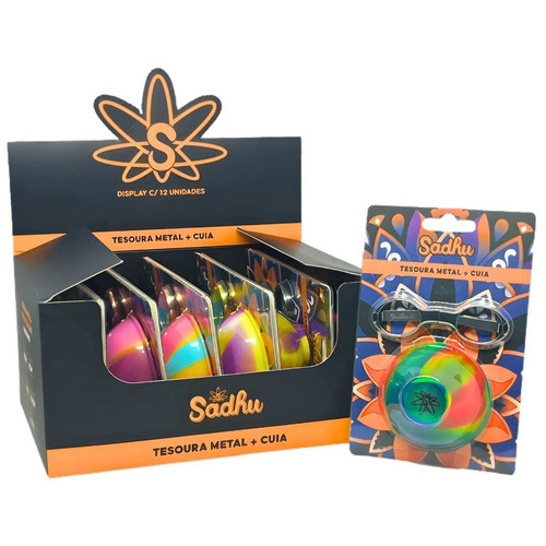 Kit Sadhu Tesoura Dobrável De Metal Metélica e Cuia De Silicone Mix De Cores 5729 (17).jpg