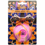 Kit Sadhu Tesoura Dobrável De Metal Metélica e Cuia De Silicone Mix De Cores 5729 (8) (1)