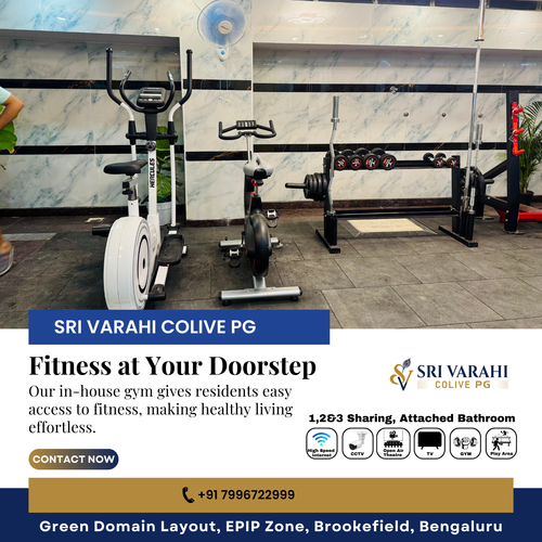 Stay fit and energized with our in-house gym at Sri Varahi Colive PG..png