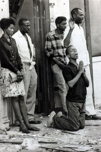 Race Relations, USA, pic: 16th September 1963, Birmingham, Alabama, A black youth kneels in prayer, .jpg