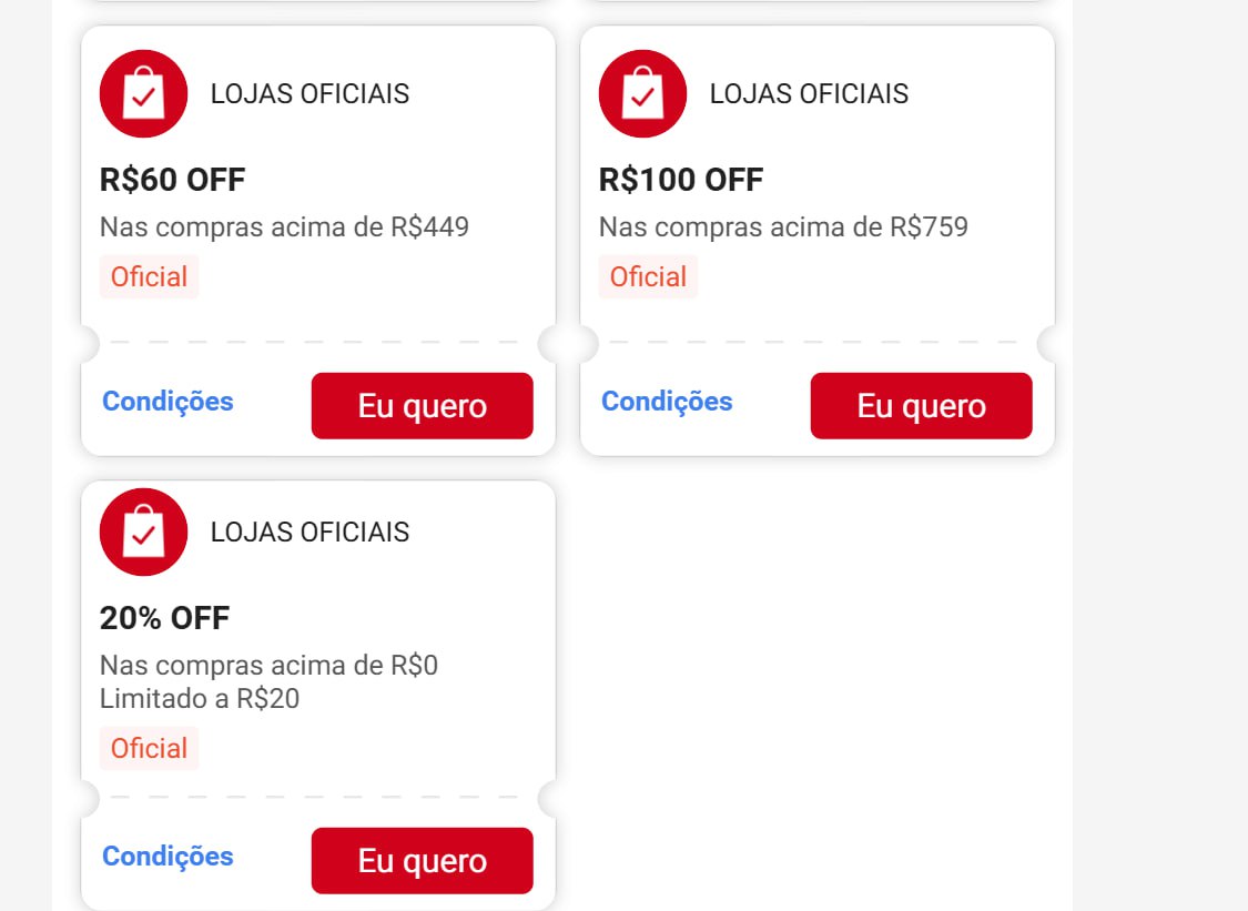 Cupons Shopee, para resgatar na pagina