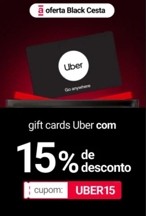 Gift Card Uber com 15% OFF – Americanas