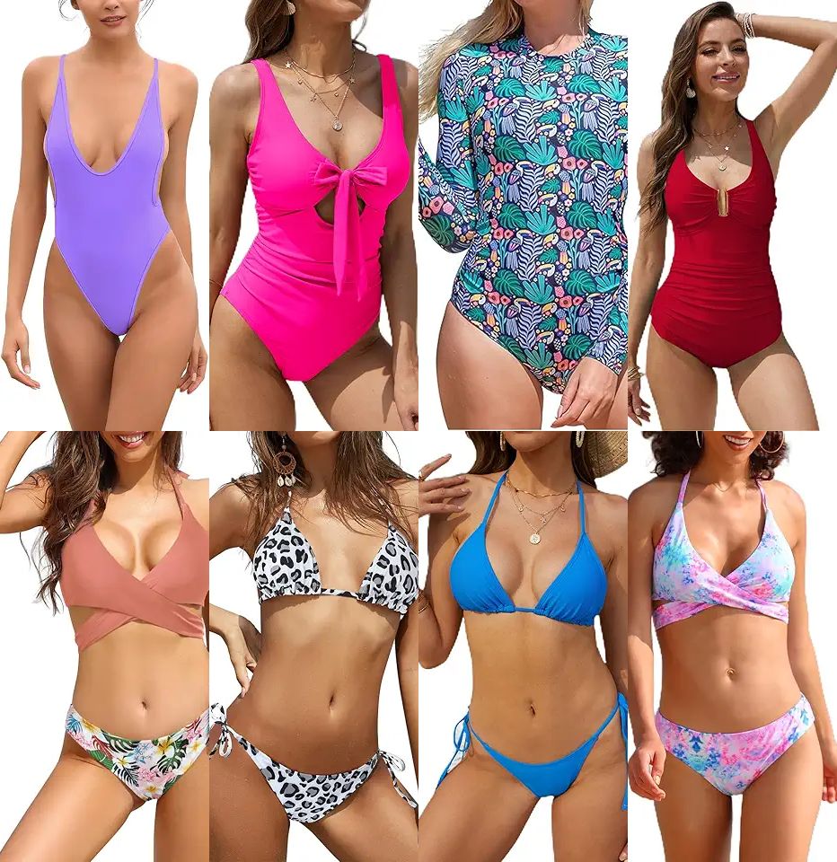 Desconto progressivo Amazon internacional, até 80% OFF em Seleção de Biquínis, Maiôs e itens de Praia e Piscina comprando 8 itens ou mais