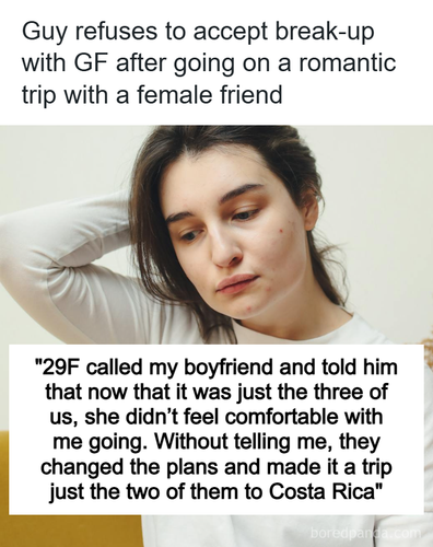 boyfriend uninvited girlfriend vacation female best friend.png