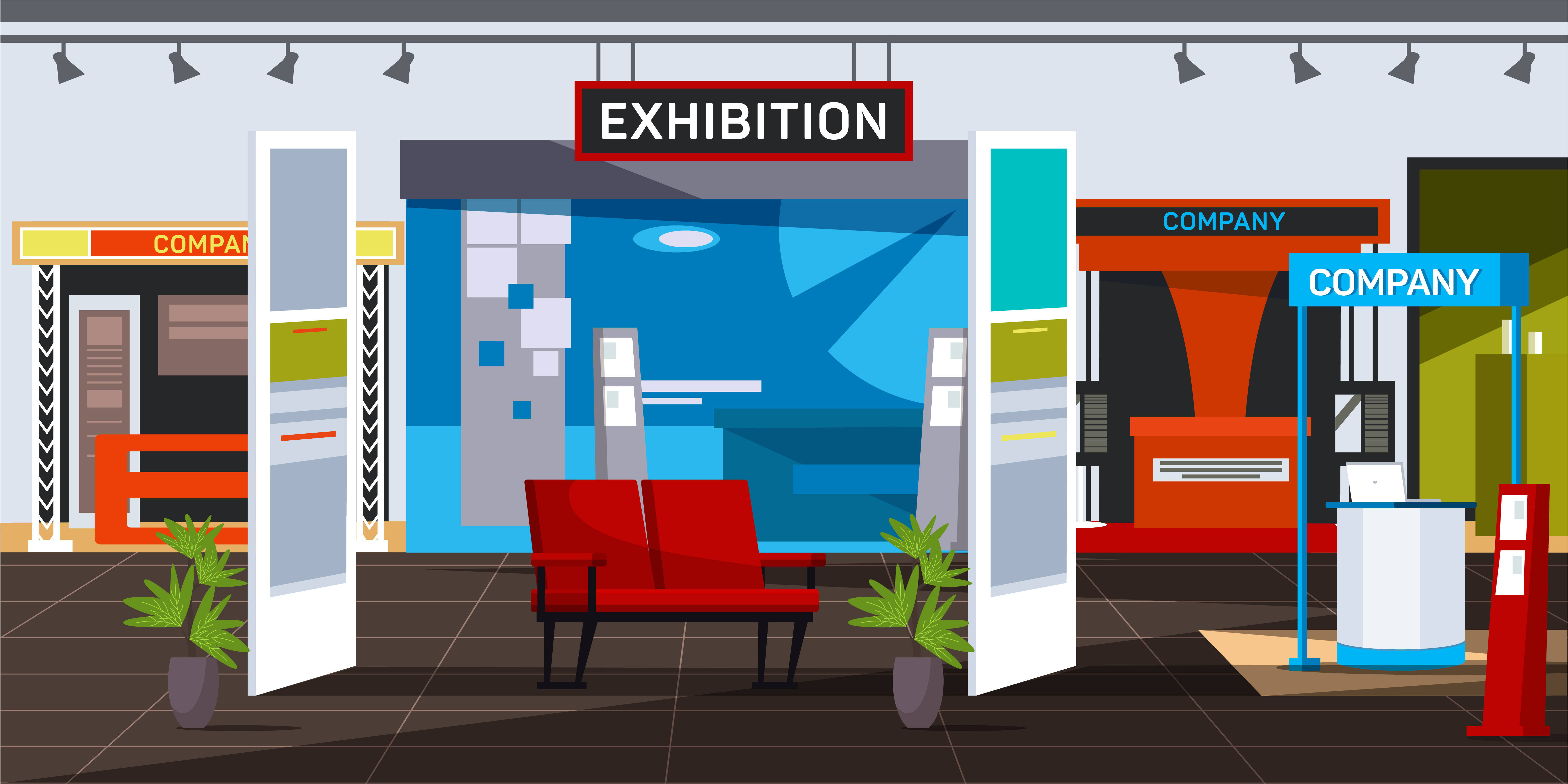 Different types of exhibition stands