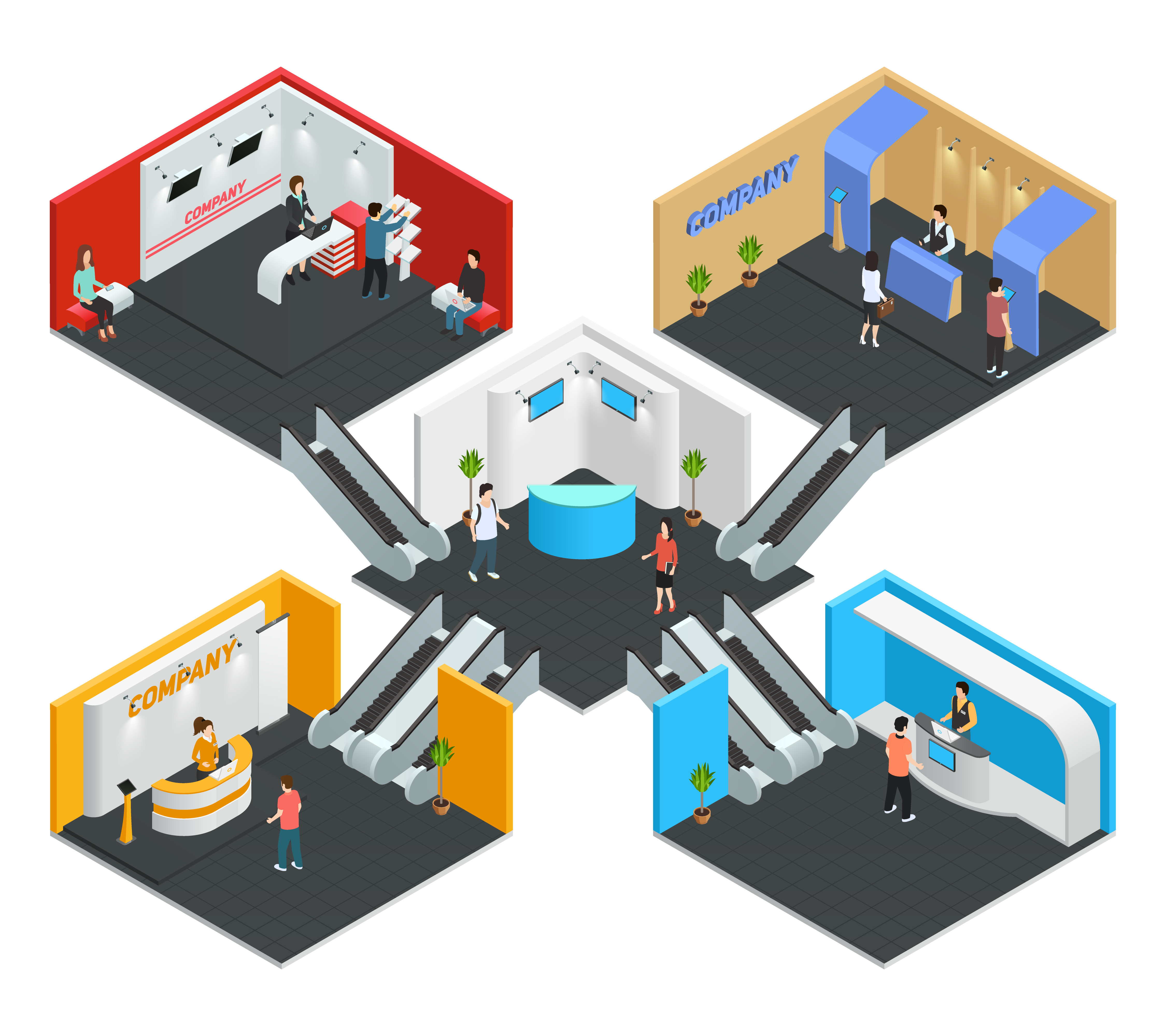 Different types of exhibition stands