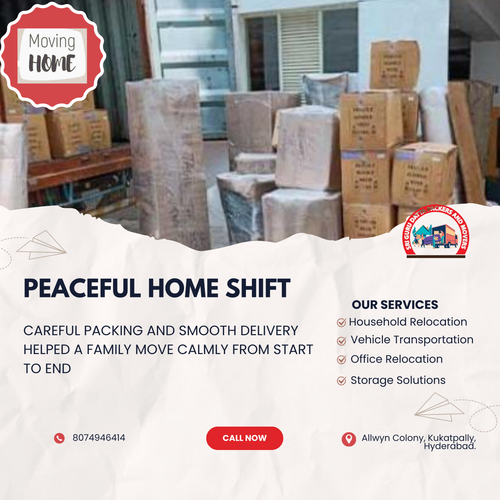 Such feedback shows why we are trusted as best packers and movers in Hyderabad.