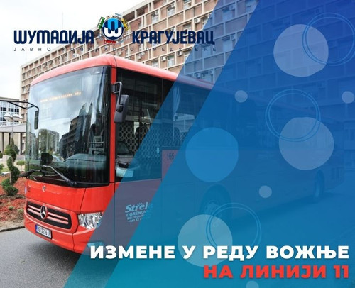 Izmene u redu vožnje na liniji 11