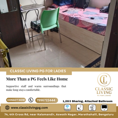 Classic Living PG for Ladies is trusted by working women in Bengaluru. Contact us today..png