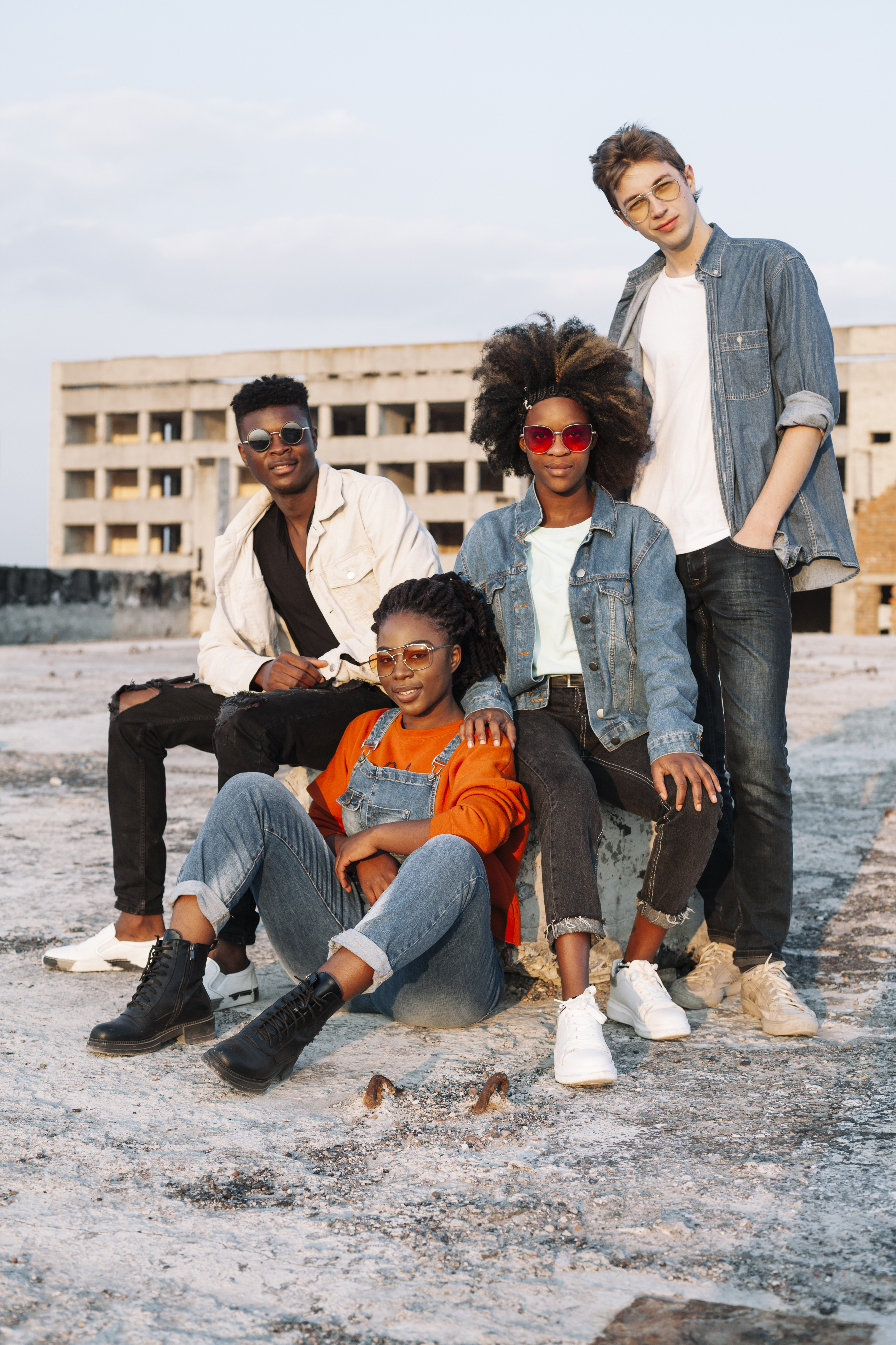 Young people posing together