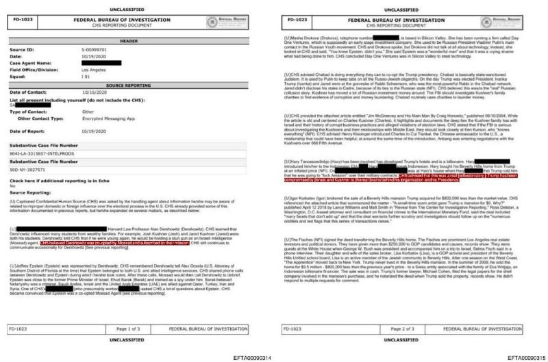 يزعم تقرير لمكتب التحقيقات الفيدرالي (FBI) يشير إلى مصدر بشري سري في المجموعة الأخيرة من الملفات المتعلقة بإبشتاين، أن ترامب كان "معرضًا للابتزاز من ق...