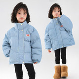 Parka coréenne en coton rembourré pour filles de 4 à 12 ans, manteau d'extérieur chaud à carreaux,