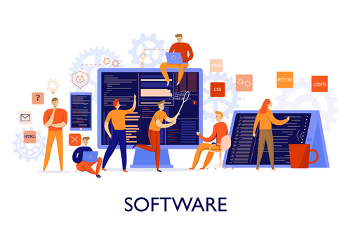 Professional programmers configuring software colorful flat vector illustration.jpg