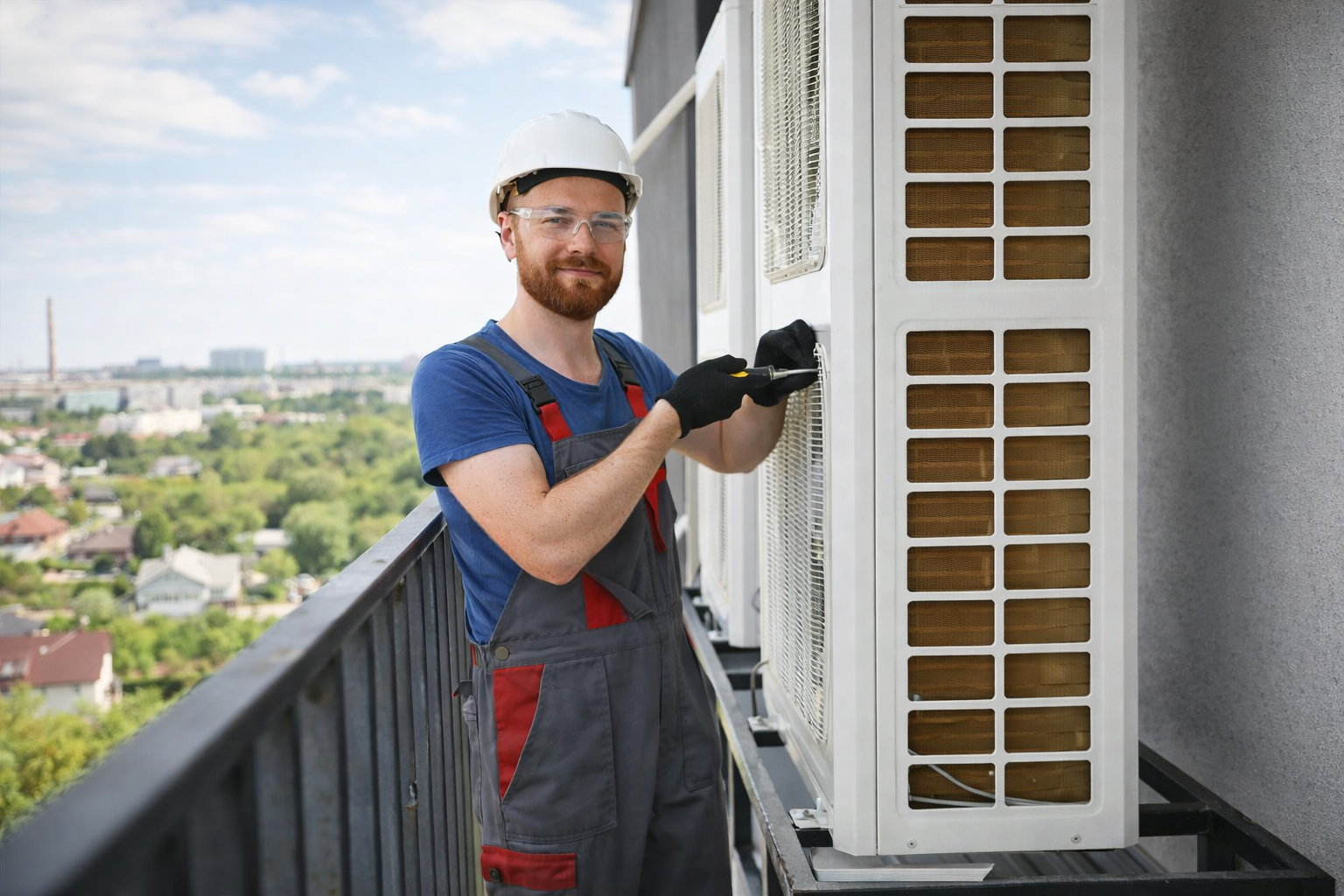 HVAC technician working in Monroe MI