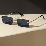 Square Lens Rimless Fashion Glasses