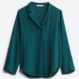 LUSH Cindee Collared Blouse (Teal Green)