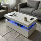 Found a bright white coffee table with storage that actually looks modern