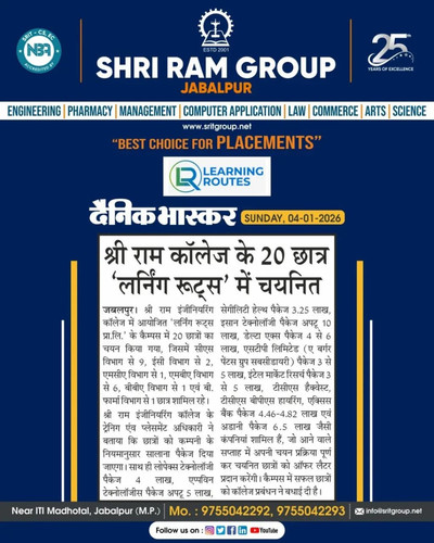 20 Students of Shri Ram Group Jabalpur Placed at Learning Routes Featured in Dainik Bhaskar.jpg