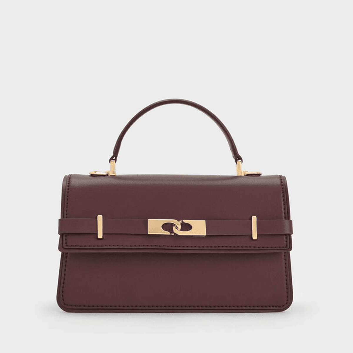 Túi xách phom chữ nhật Arlet Belted - Màu Wineberry Red