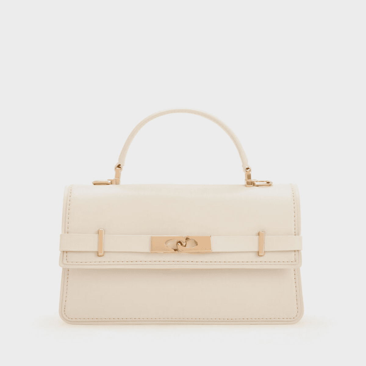 Túi xách phom chữ nhật Arlet Belted - Màu Kem