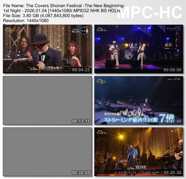 [TV-Variety] The Covers 湘南フェス-The New Beginning-第1夜 (2026.01.04 NHK BS)