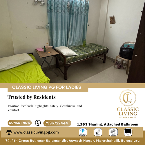 Resident reviews praise cleanliness safety living at Classic Living PG for Ladies..png