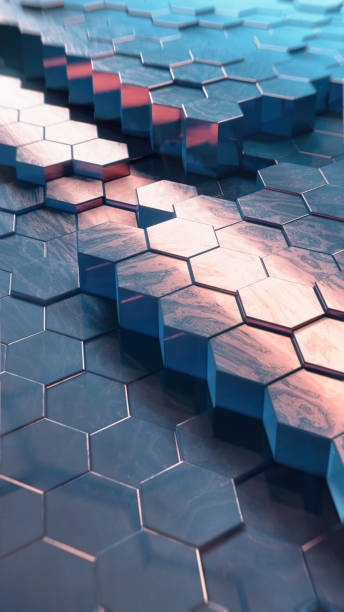 Abstract Technical 3D hexagonal background pattern- 3d rendered image with shallow DOF.Vertical port.jpg