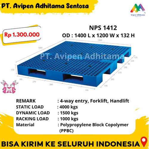 Pallet Plastik Ukuran Besar Gudang Type NPS 1412.png