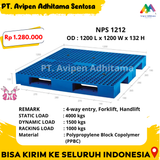 Pallet Plastik 4 Way Entry Gudang Type NPS 1212