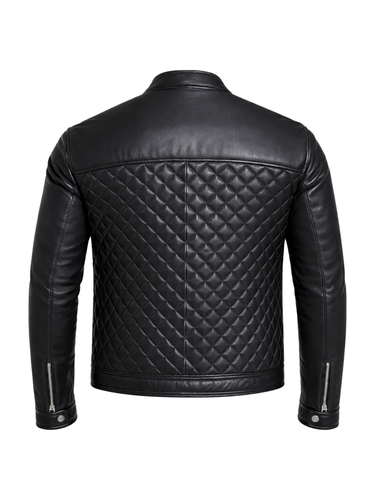 Men's Diamond Quilted Motorcycle Jacket biker 3.png