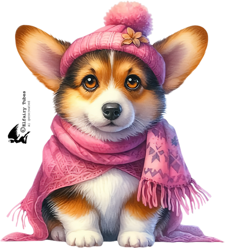 psp tube winter corgi001efФ.png